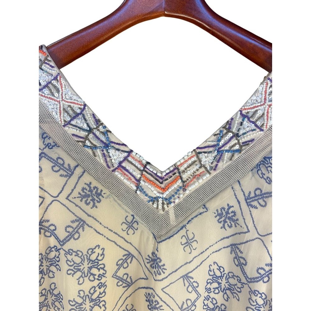 Free People Dress XS Boho Beaded Festival Southwest Print - Picture 4 of 8